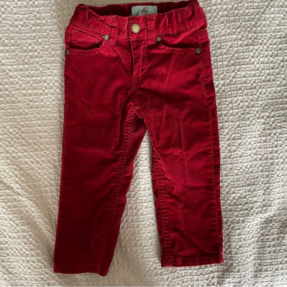 Red Corduroy Pants, Adjustable waist